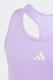 adidas Purple Sportswear Aeroready Techfit Kids Tank Top - Image 5 of 5