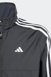 adidas Black Kids 3 Stripe Essentials Jacket - Image 11 of 11