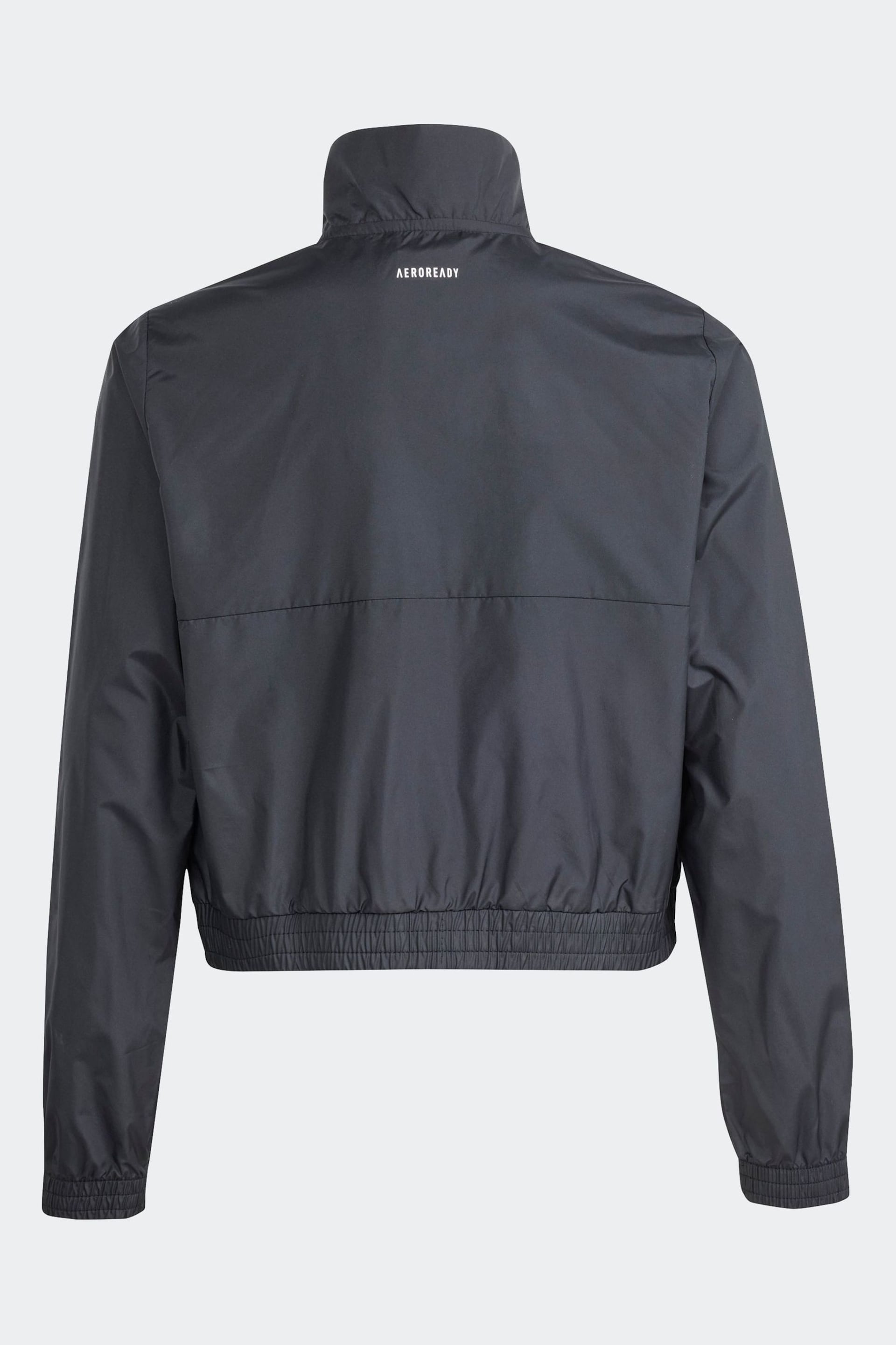 adidas Black Kids Train Essentials Full-Zip Hooded Jacket - Image 2 of 5