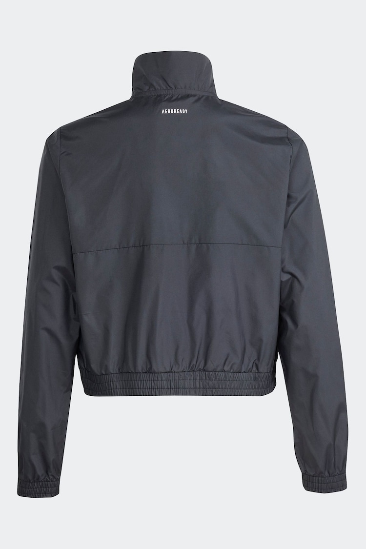 adidas Black Kids 3 Stripe Essentials Jacket - Image 2 of 11