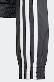 adidas Black Kids 3 Stripe Essentials Jacket - Image 4 of 5