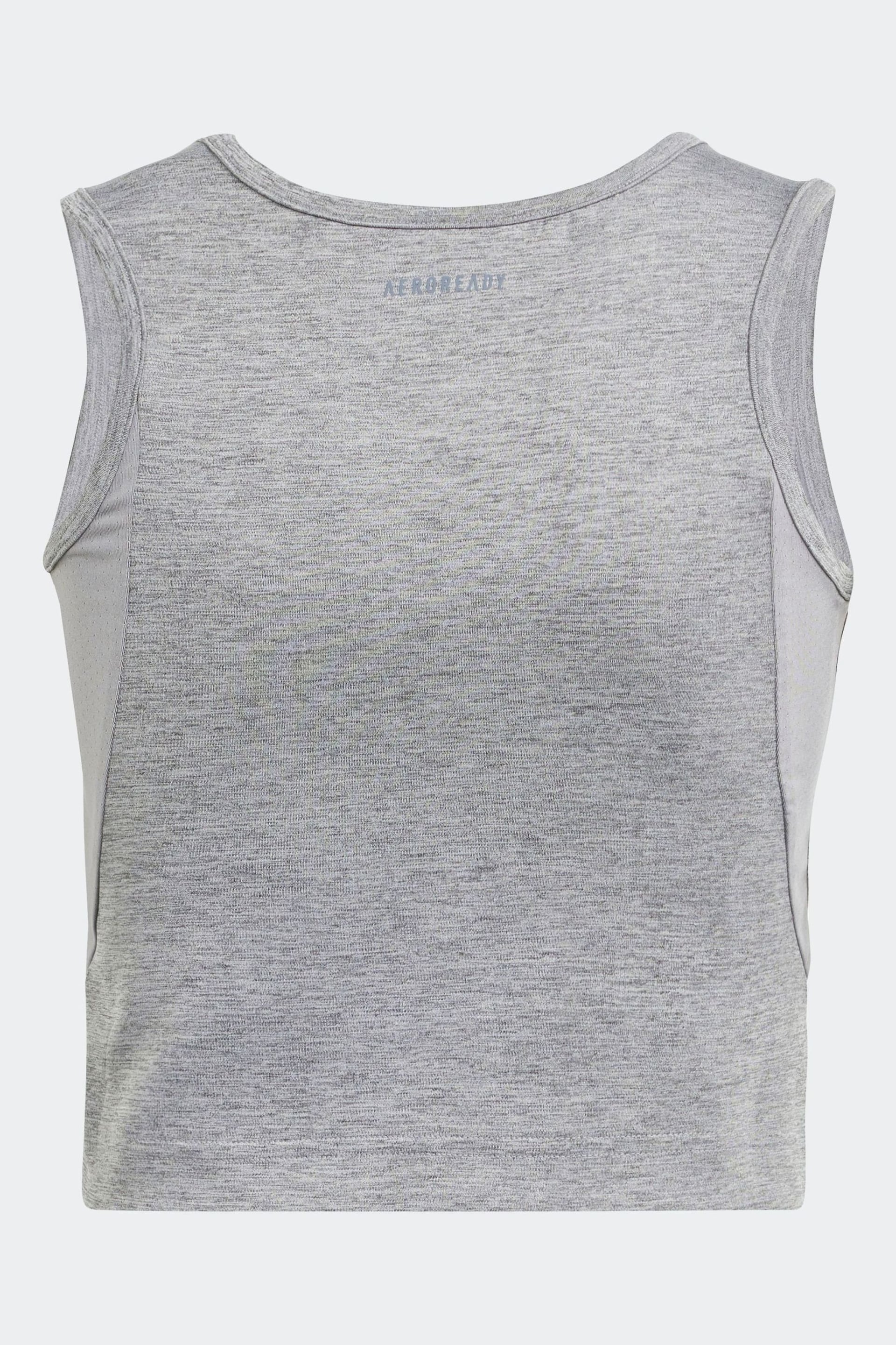 adidas Grey Kids Luxe Crop Top - Image 2 of 5