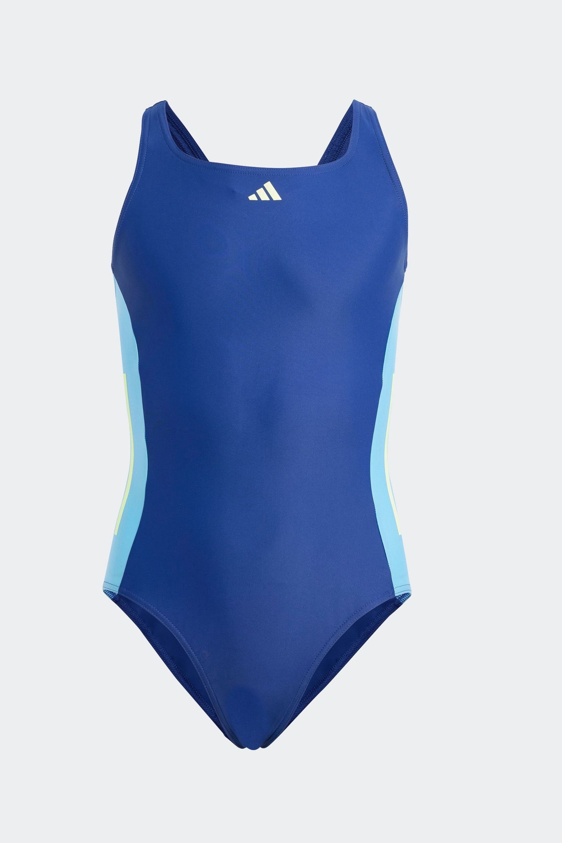 adidas Blue Cut 3 Stripes Swimsuit - Image 1 of 5