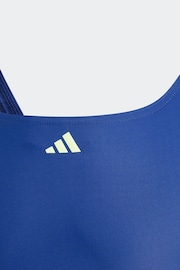 adidas Blue Cut 3 Stripes Swimsuit - Image 3 of 5