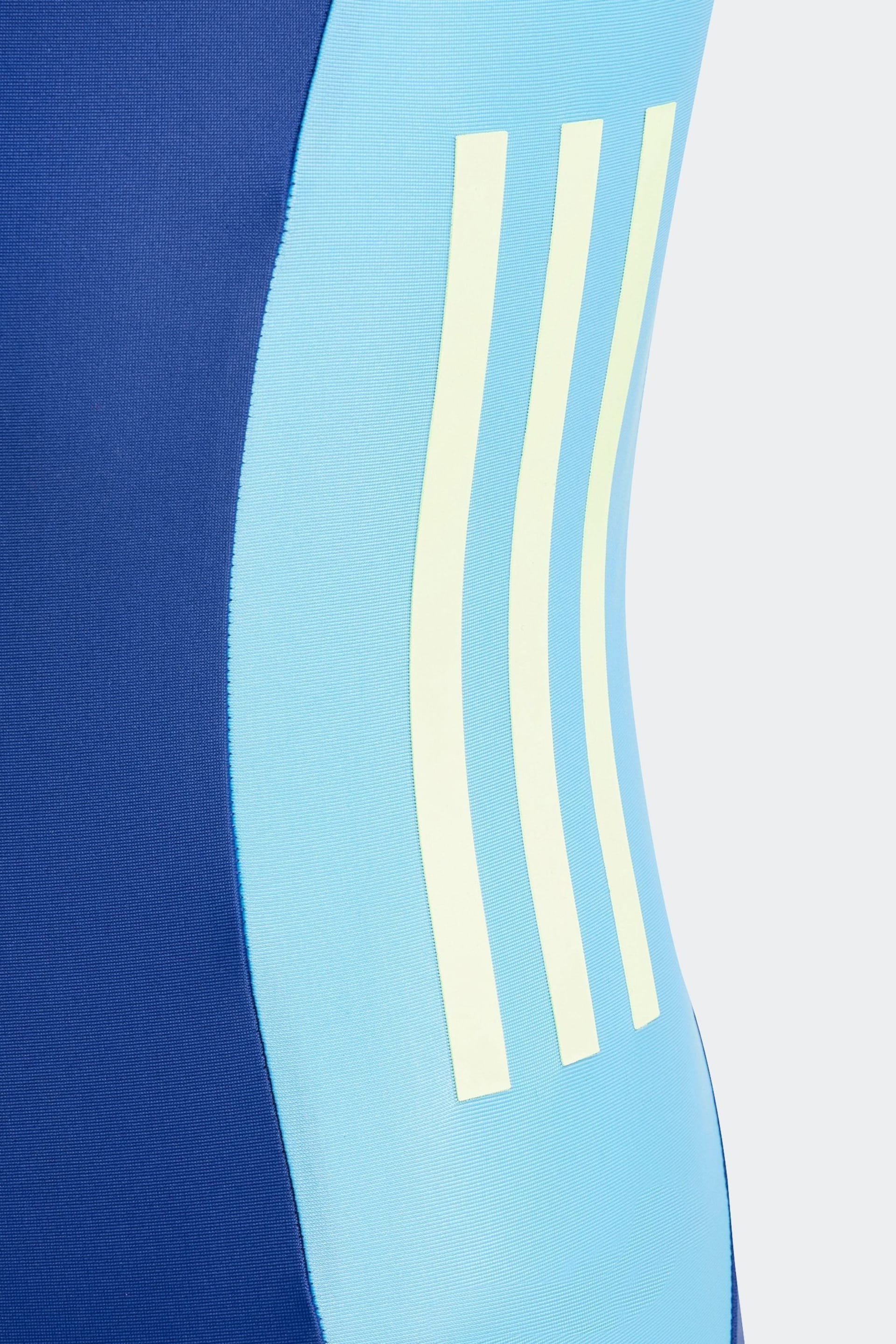 adidas Blue Cut 3 Stripes Swimsuit - Image 4 of 5