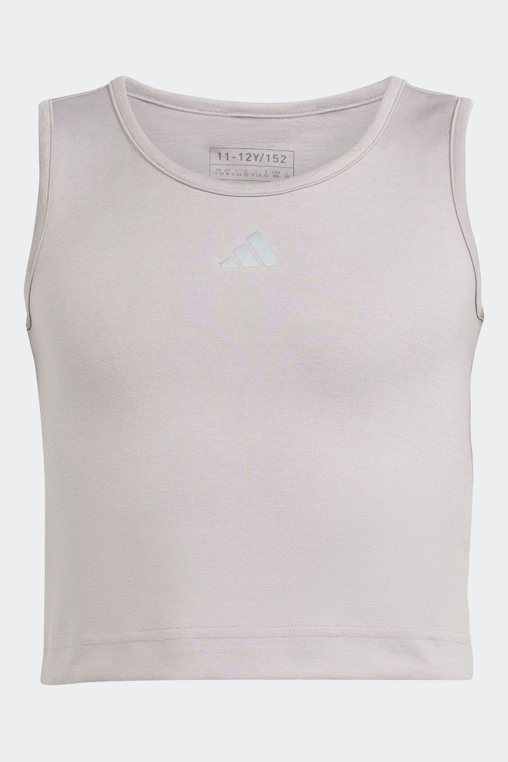 adidas Grey Kids Sportswear Luxe Crop Top - Image 1 of 4