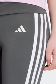 adidas Grey Sportswear Essentials Aeroready 3-Stripes High Waisted Leggings - Image 4 of 10