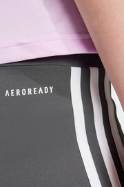 adidas Grey Sportswear Essentials Aeroready 3-Stripes High Waisted Leggings - Image 5 of 10