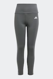 adidas Grey Sportswear Essentials Aeroready 3-Stripes High Waisted Leggings - Image 6 of 10