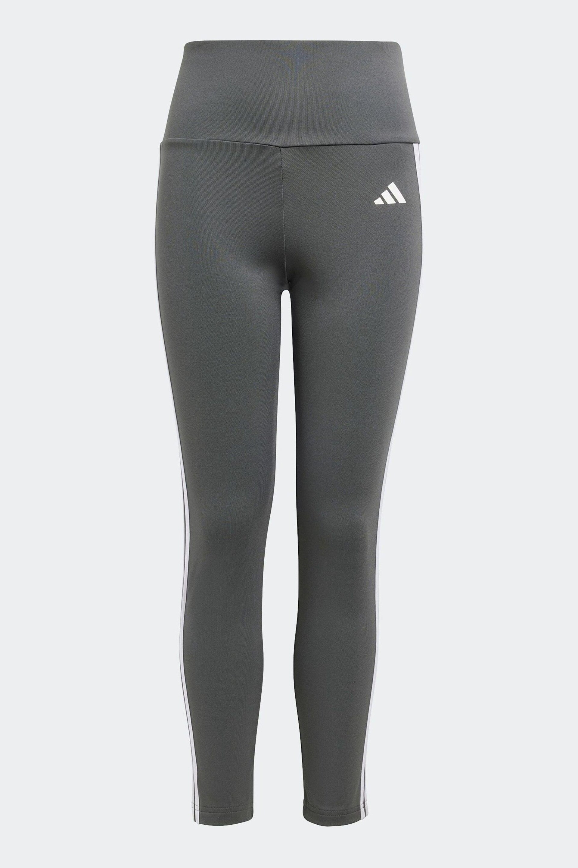 adidas Grey Sportswear Essentials Aeroready 3-Stripes High Waisted Leggings - Image 6 of 10