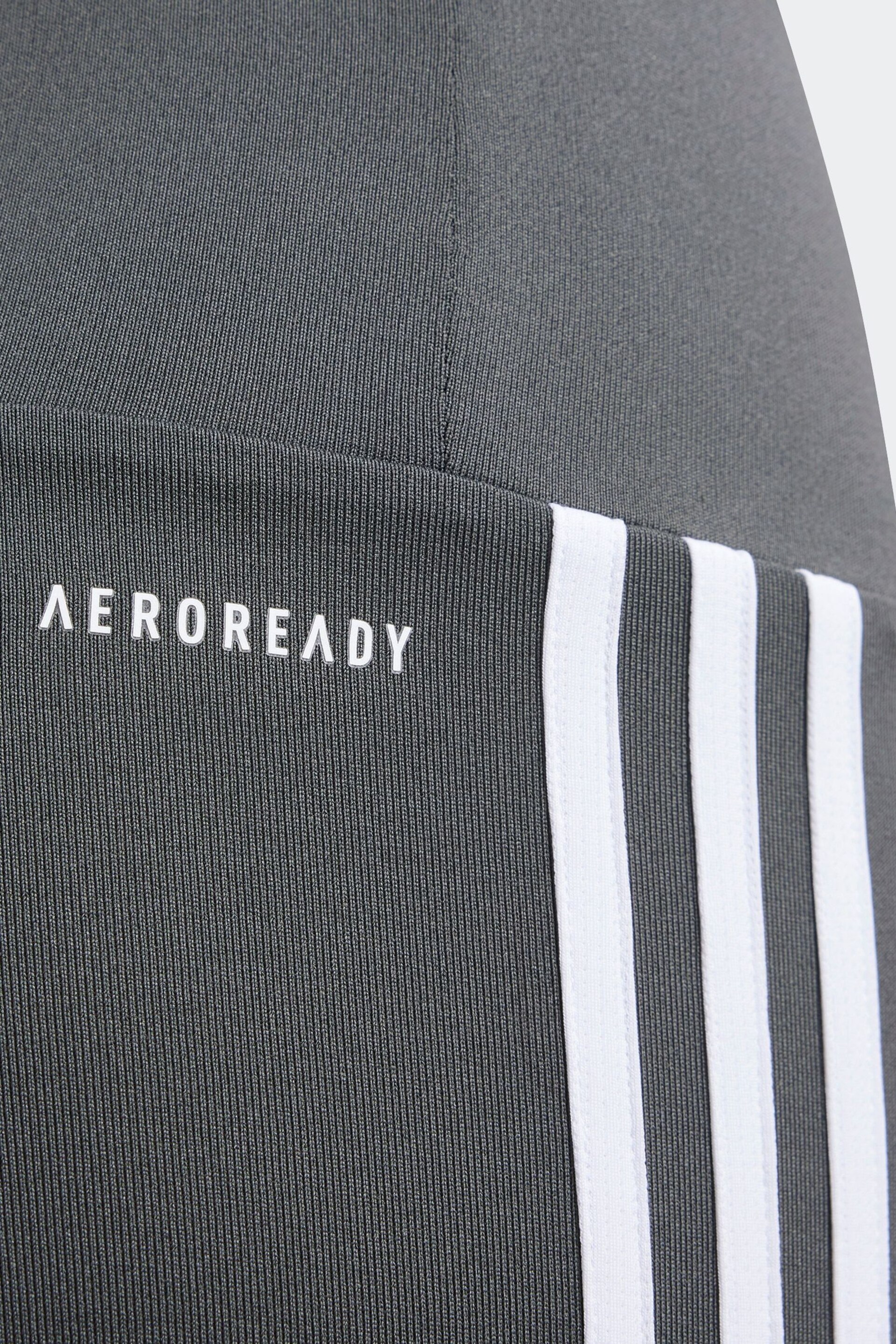adidas Grey Sportswear Essentials Aeroready 3-Stripes High Waisted Leggings - Image 8 of 10