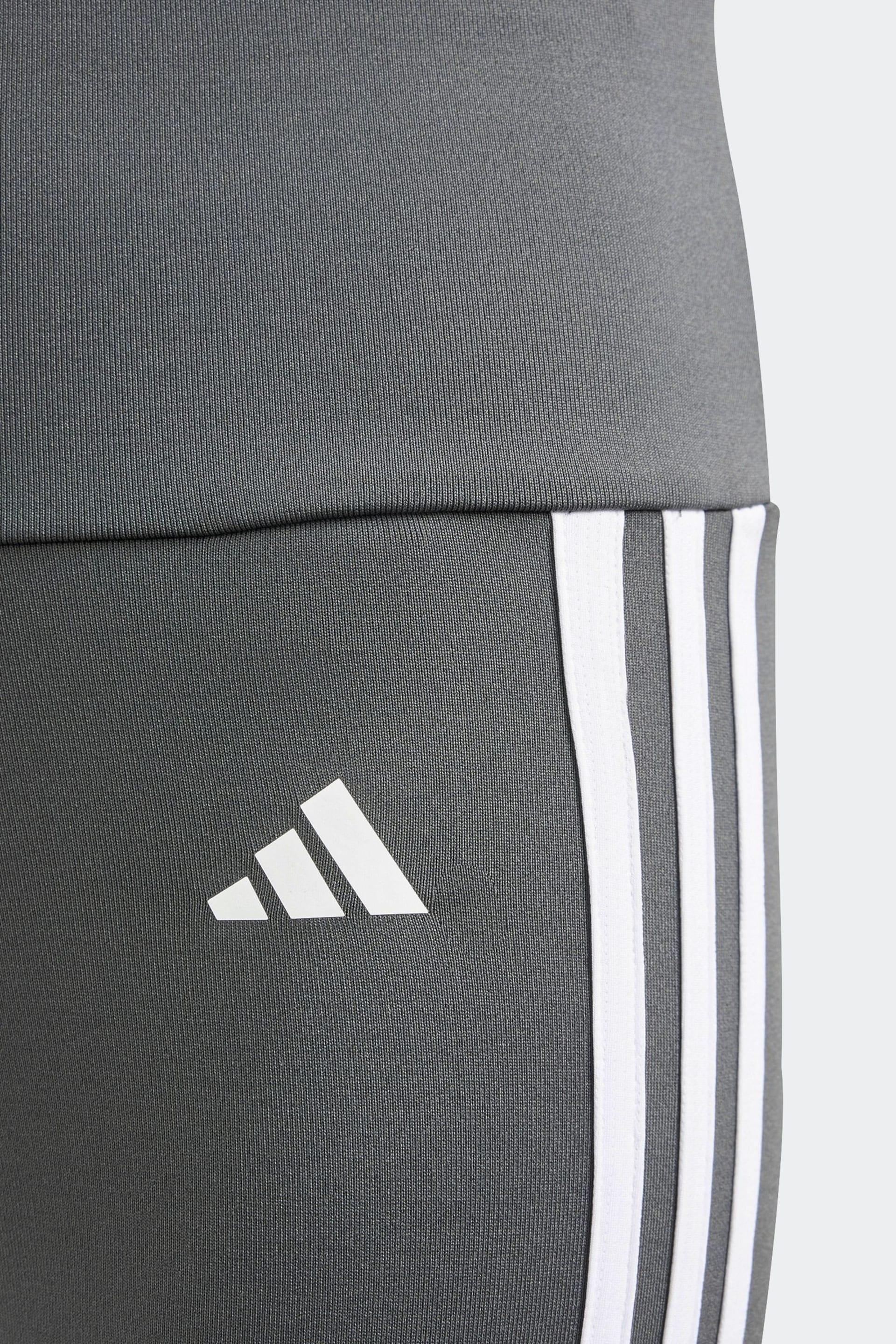 adidas Grey Sportswear Essentials Aeroready 3-Stripes High Waisted Leggings - Image 9 of 10