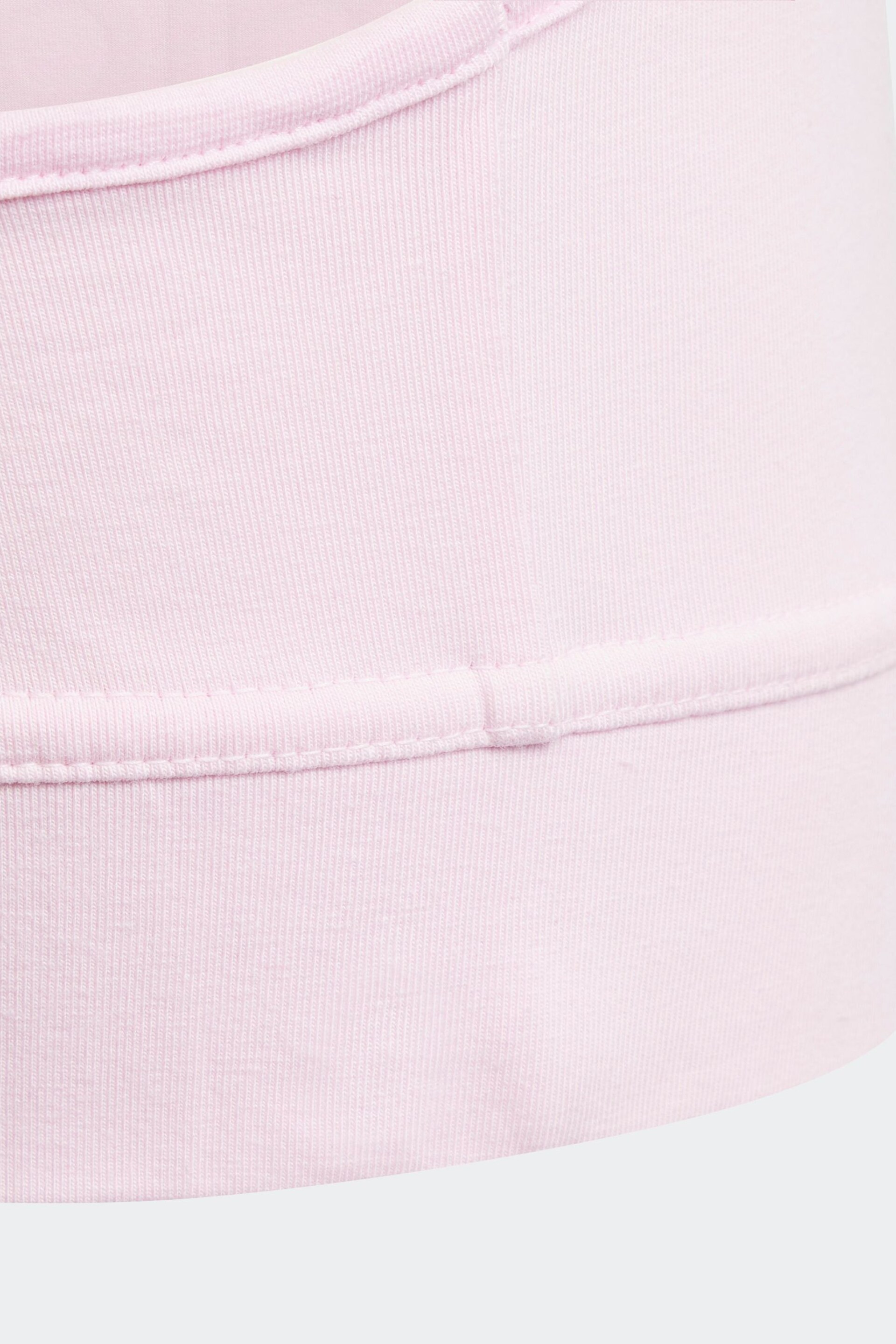 adidas Pink Essentials Linear Logo Cotton Bra Top - Image 5 of 5