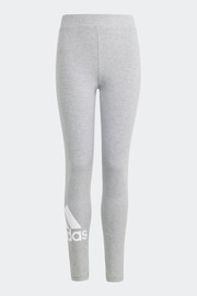 adidas Grey Sportswear Essentials Big Logo Cotton Leggings - Image 1 of 5