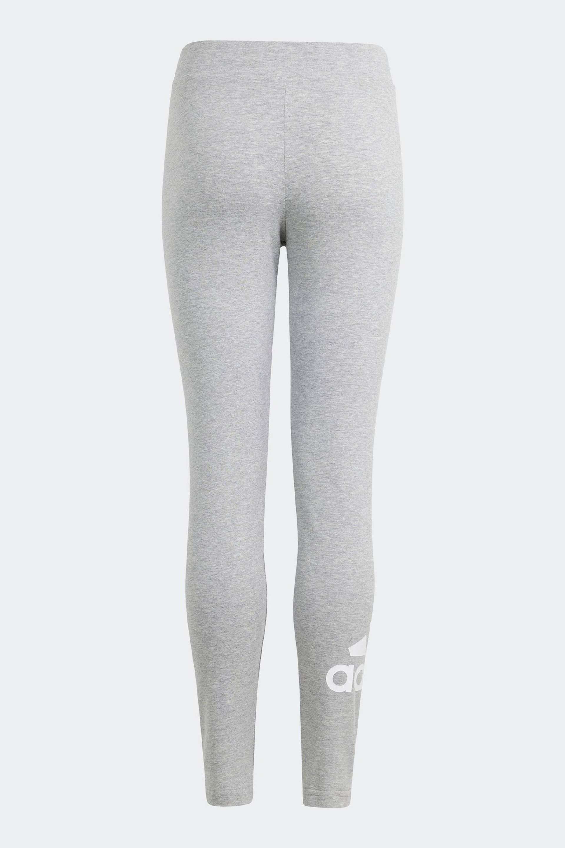 adidas Grey Sportswear Essentials Big Logo Cotton Leggings - Image 2 of 5
