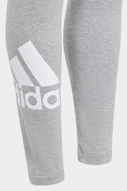 adidas Grey Sportswear Essentials Big Logo Cotton Leggings - Image 3 of 5