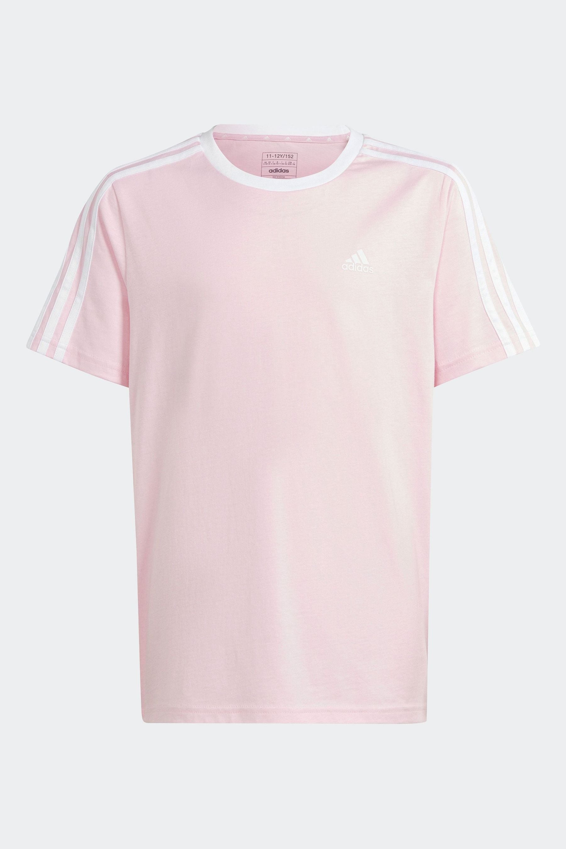 White adidas shirt with pink logo best sale