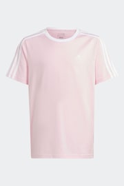 adidas Pink 3-Stripe Essential Boyfriend Fit T-Shirt - Image 11 of 15