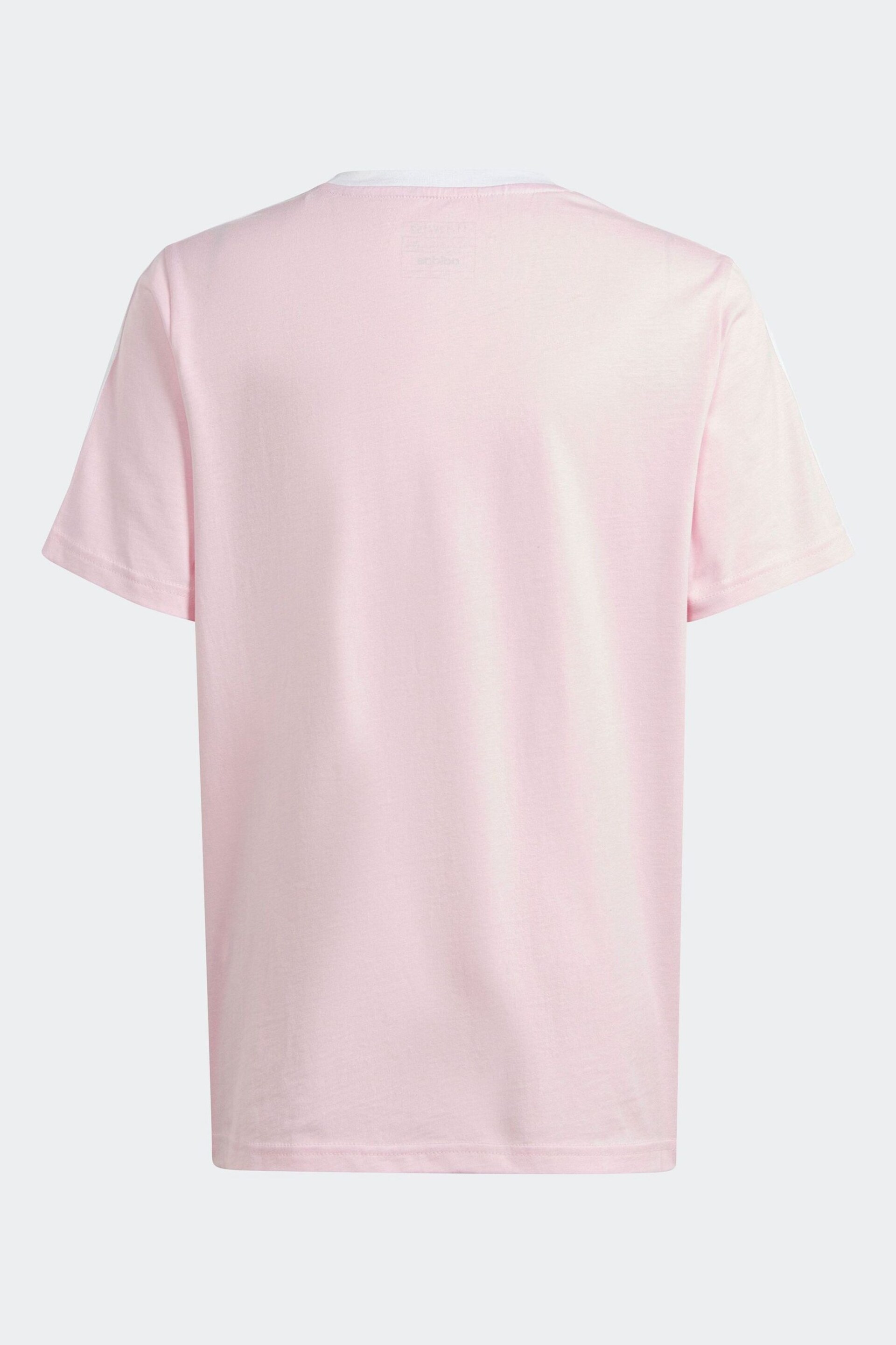 adidas Pink 3-Stripe Essential Boyfriend Fit T-Shirt - Image 12 of 15