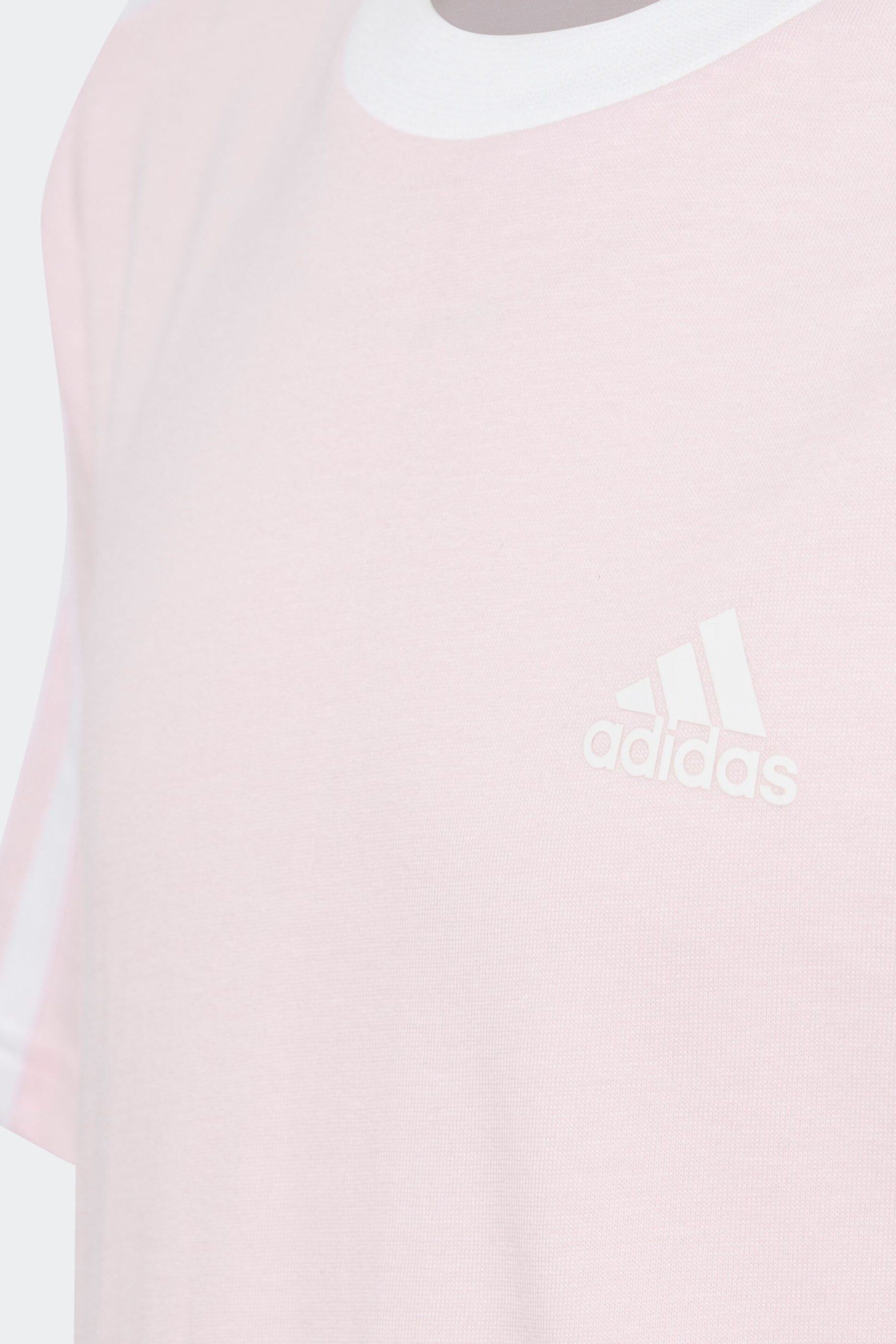 adidas Pink 3-Stripe Essential Boyfriend Fit T-Shirt - Image 13 of 15