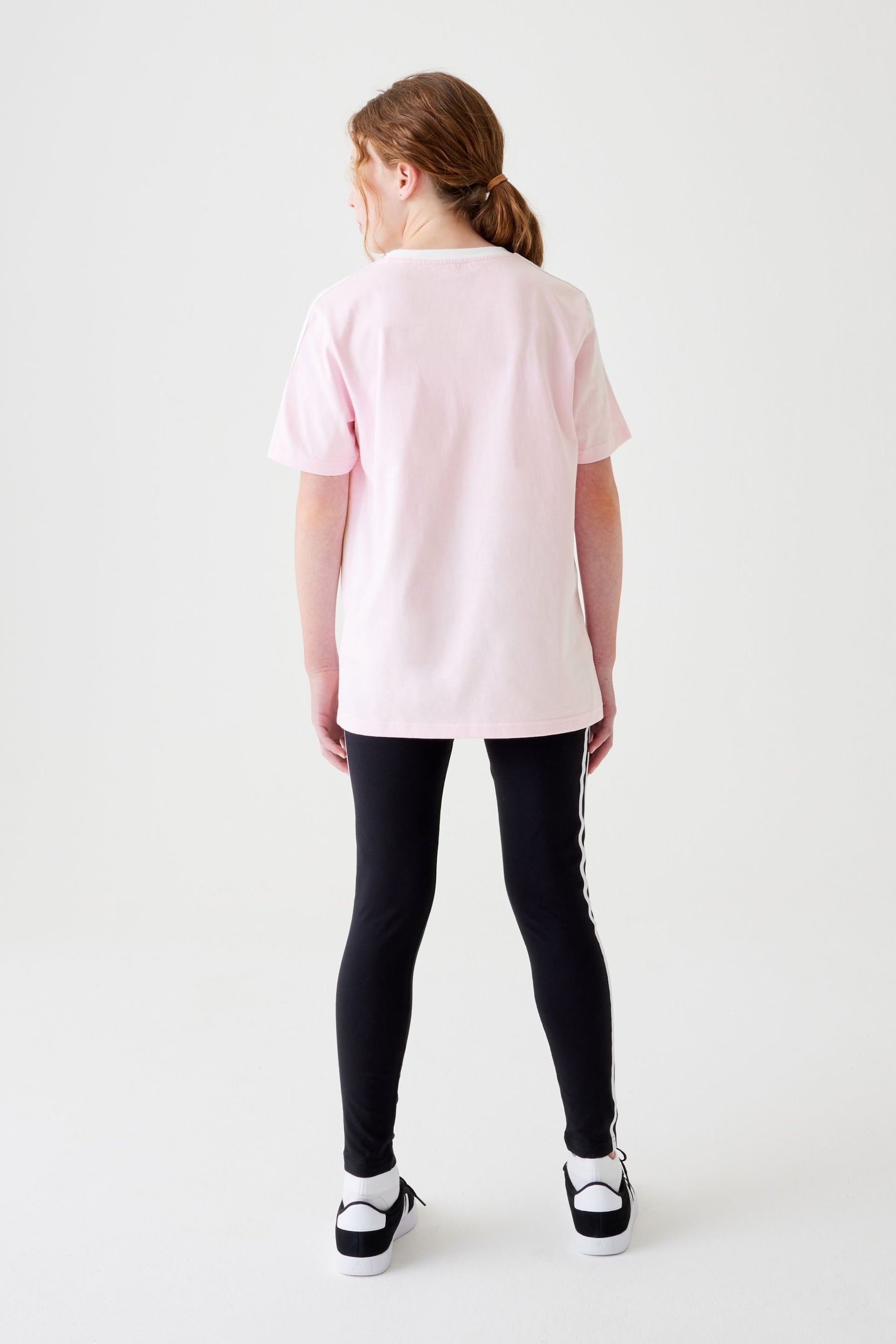 adidas Pink 3-Stripe Essential Boyfriend Fit T-Shirt - Image 3 of 15