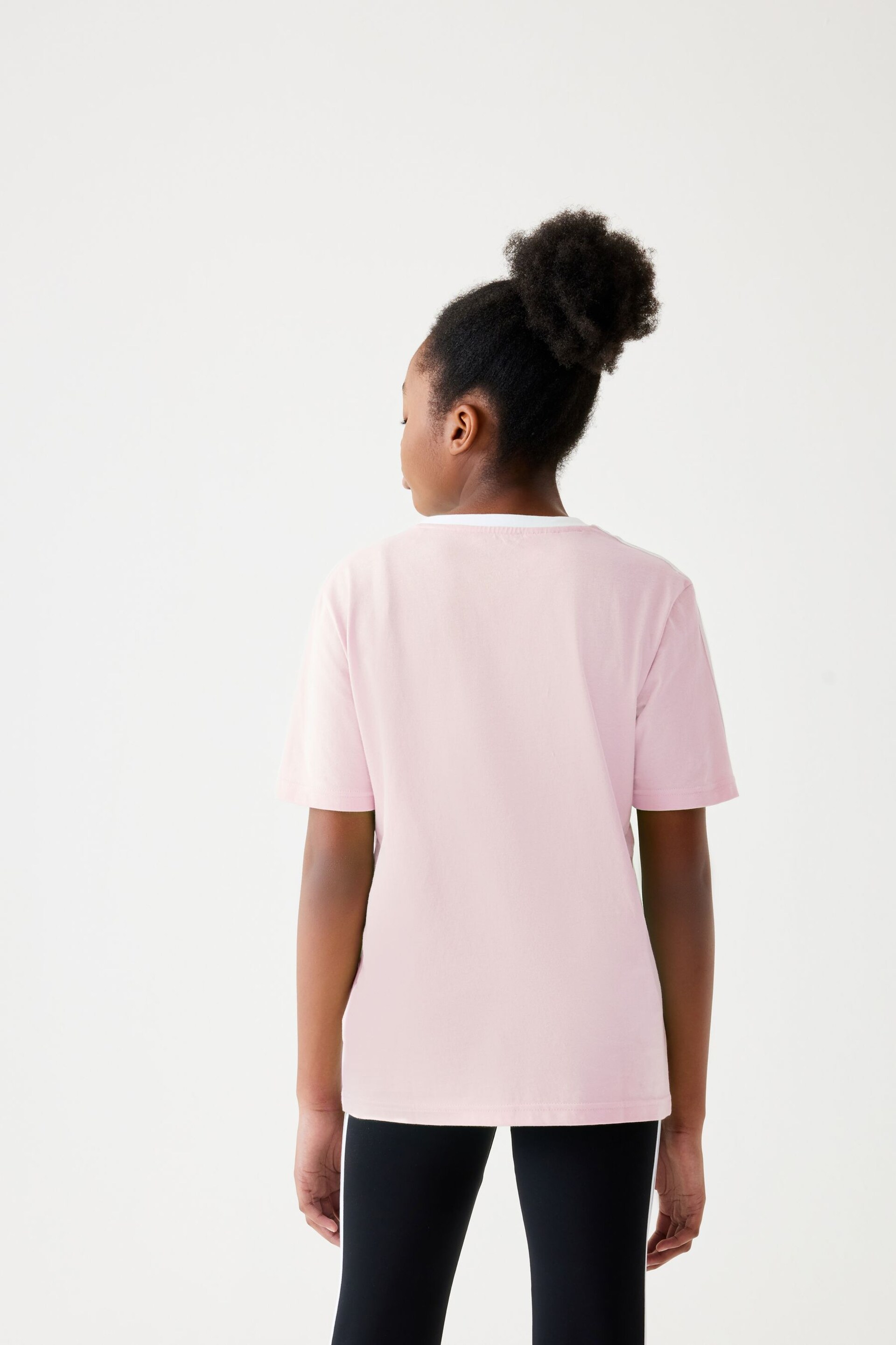 adidas Pink 3-Stripe Essential Boyfriend Fit T-Shirt - Image 8 of 15