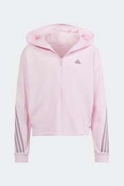 adidas Pink Sportswear Future Icons 3-Stripes Full-Zip Hoodie - Image 1 of 5