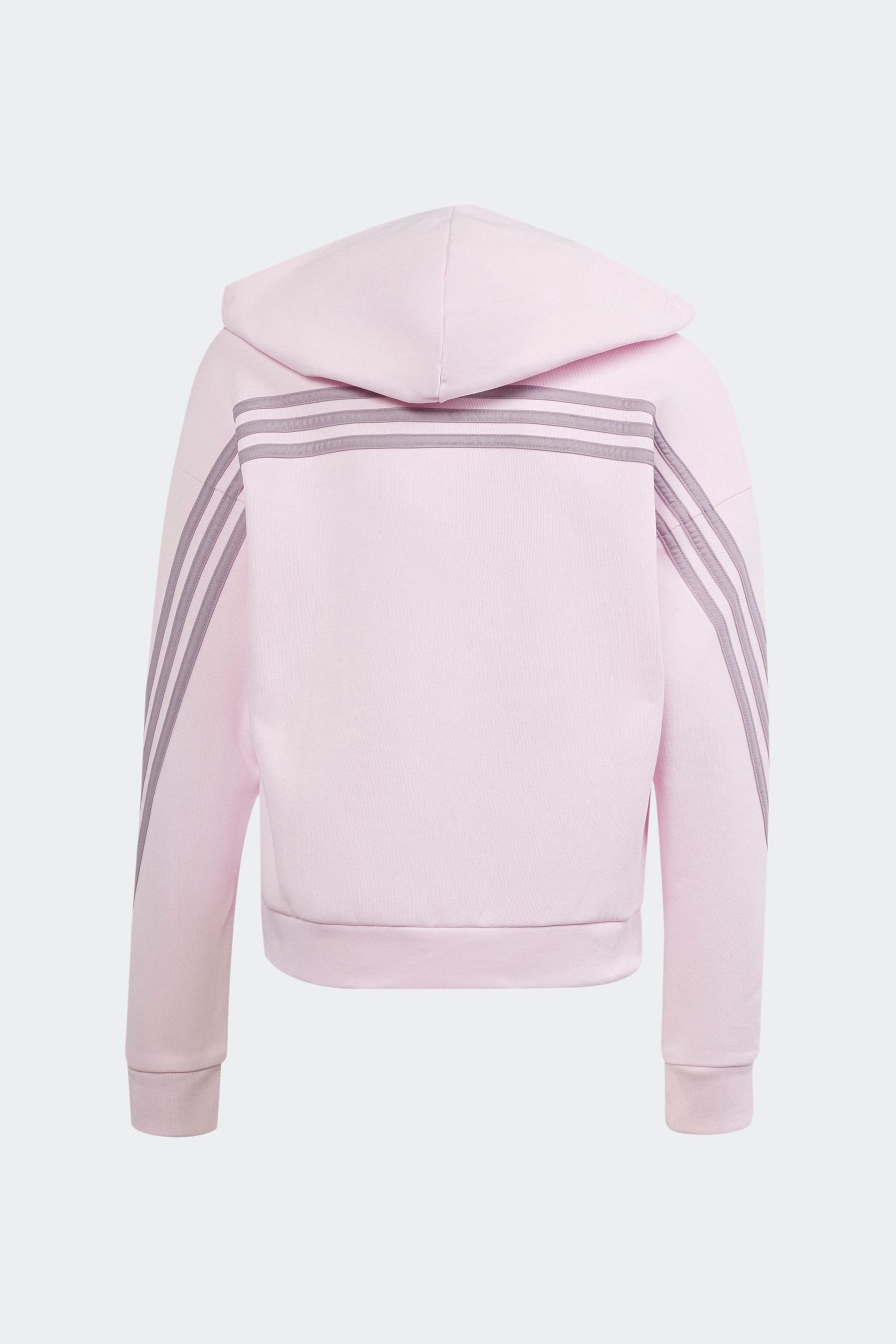 adidas Pink Sportswear Future Icons 3-Stripes Full-Zip Hoodie - Image 2 of 5