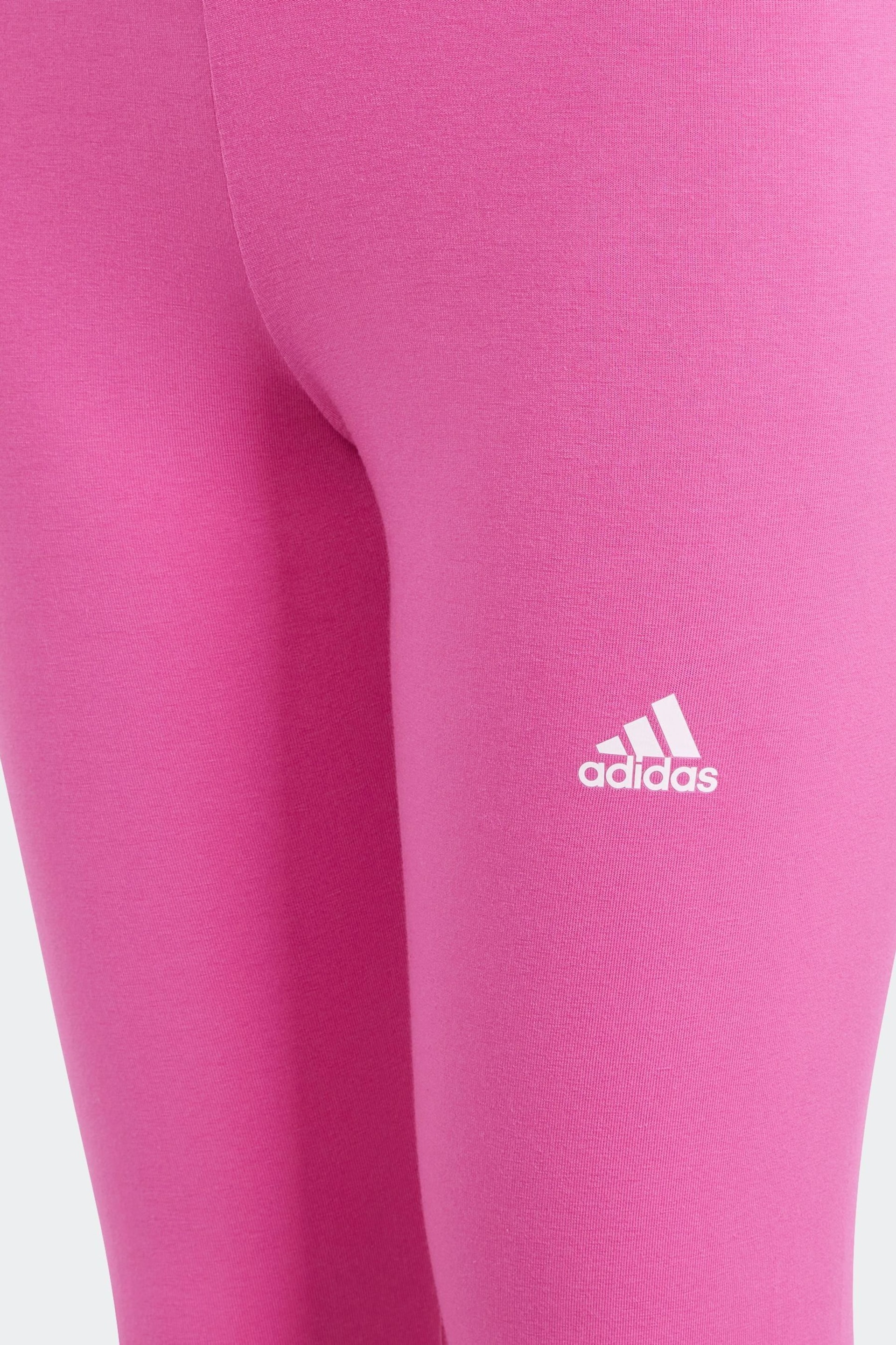 adidas Pink Sportswear Essentials Linear Logo Cotton Leggings - Image 3 of 5