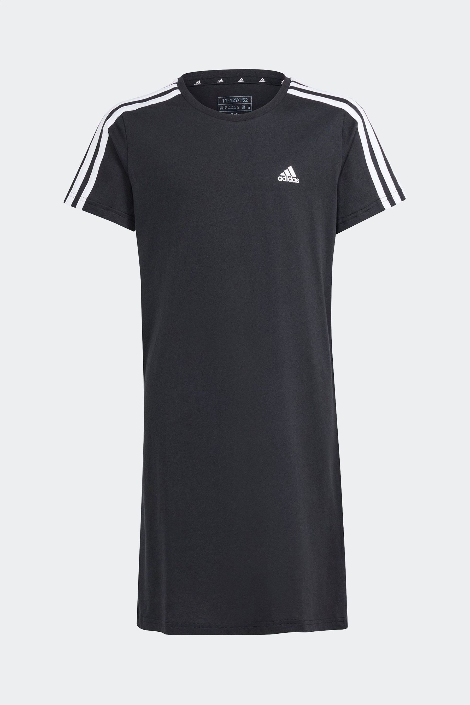 adidas Black 100 Cotton Sportswear Essentials 3 Stripes Dress