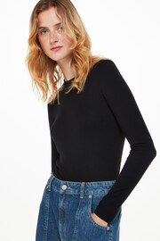 Whistles Essential Black Crew Neck Top - Image 2 of 5