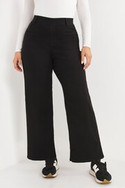 Simply Be Black Lottie Wide Leg Jeggings - Image 1 of 4