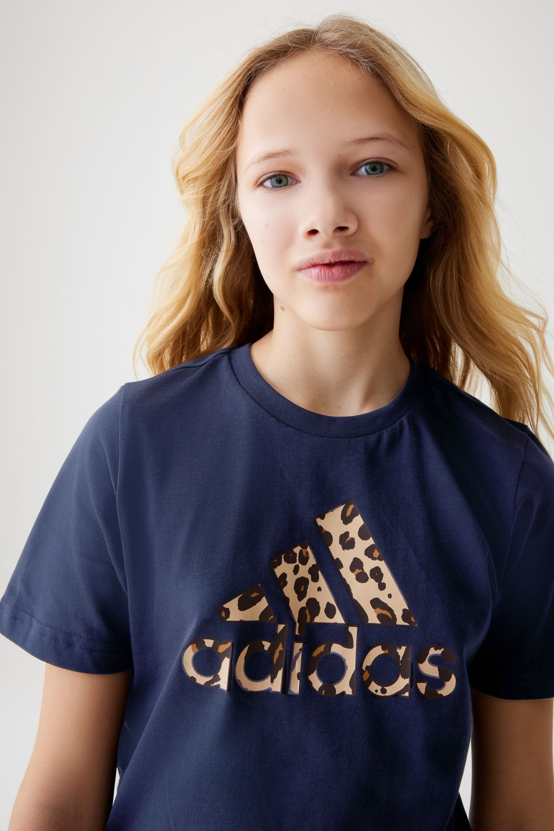 adidas Blue Kids Sportswear Animal Print Graphic T-Shirt - Image 2 of 7