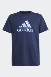 adidas Blue Kids Sportswear Animal Print Graphic T-Shirt - Image 3 of 7