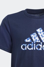 adidas Blue Kids Sportswear Animal Print Graphic T-Shirt - Image 7 of 7