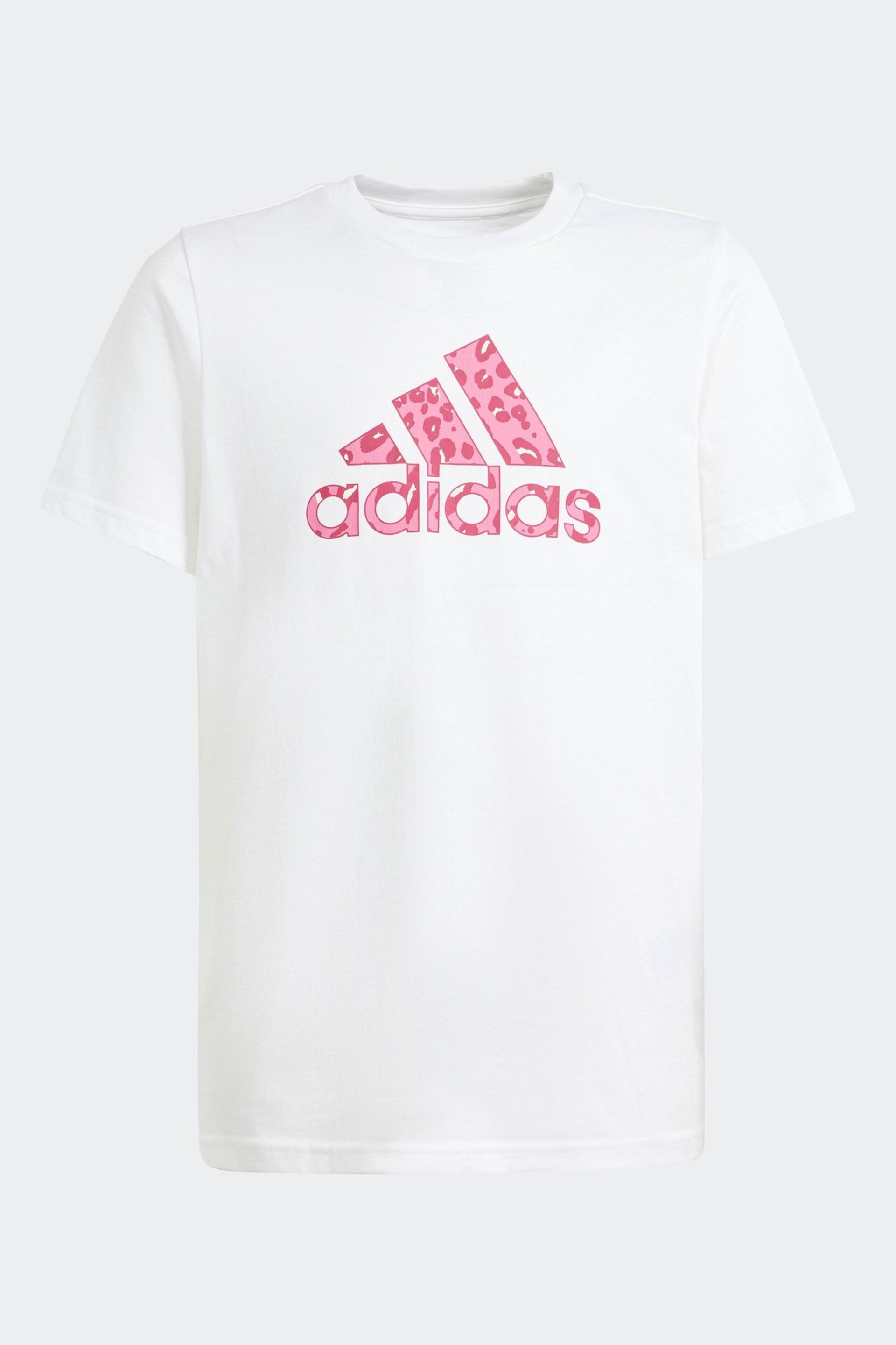 adidas White Kids Sportswear Animal Print Graphic T-Shirt - Image 1 of 5