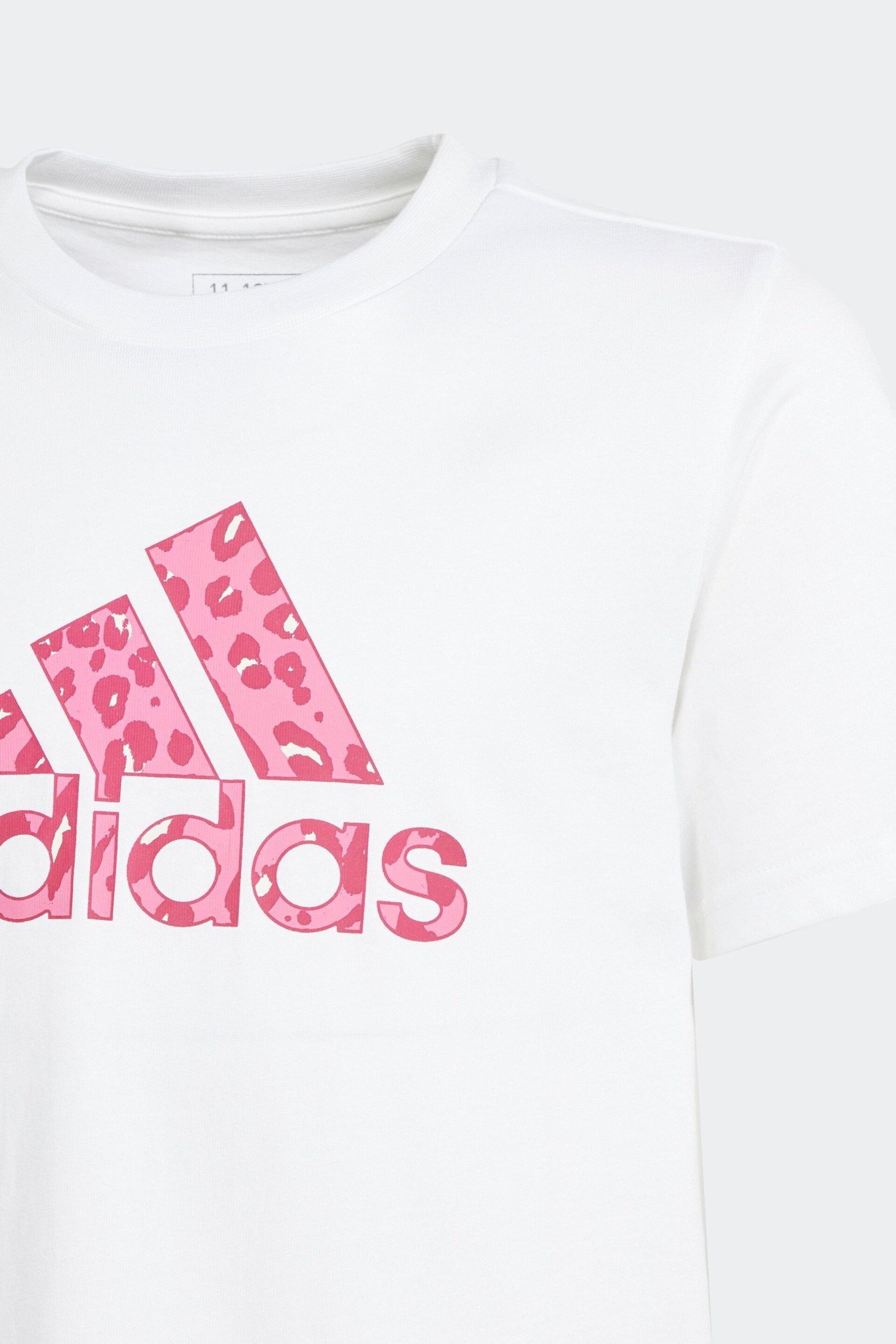 adidas White Kids Sportswear Animal Print Graphic T-Shirt - Image 4 of 5