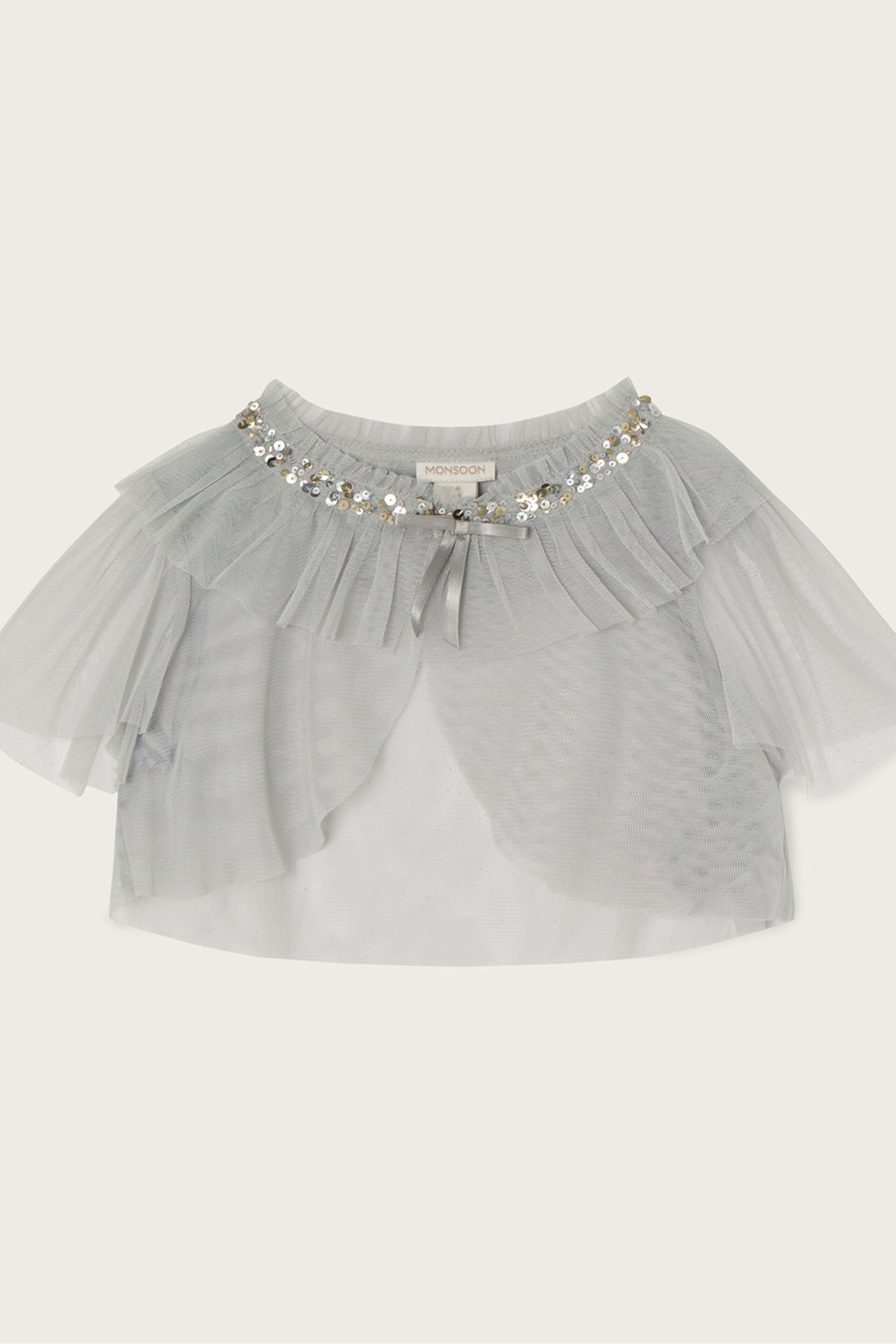 Monsoon Grey Land of Wonder Short Tulle Cape Jacket - Image 1 of 3