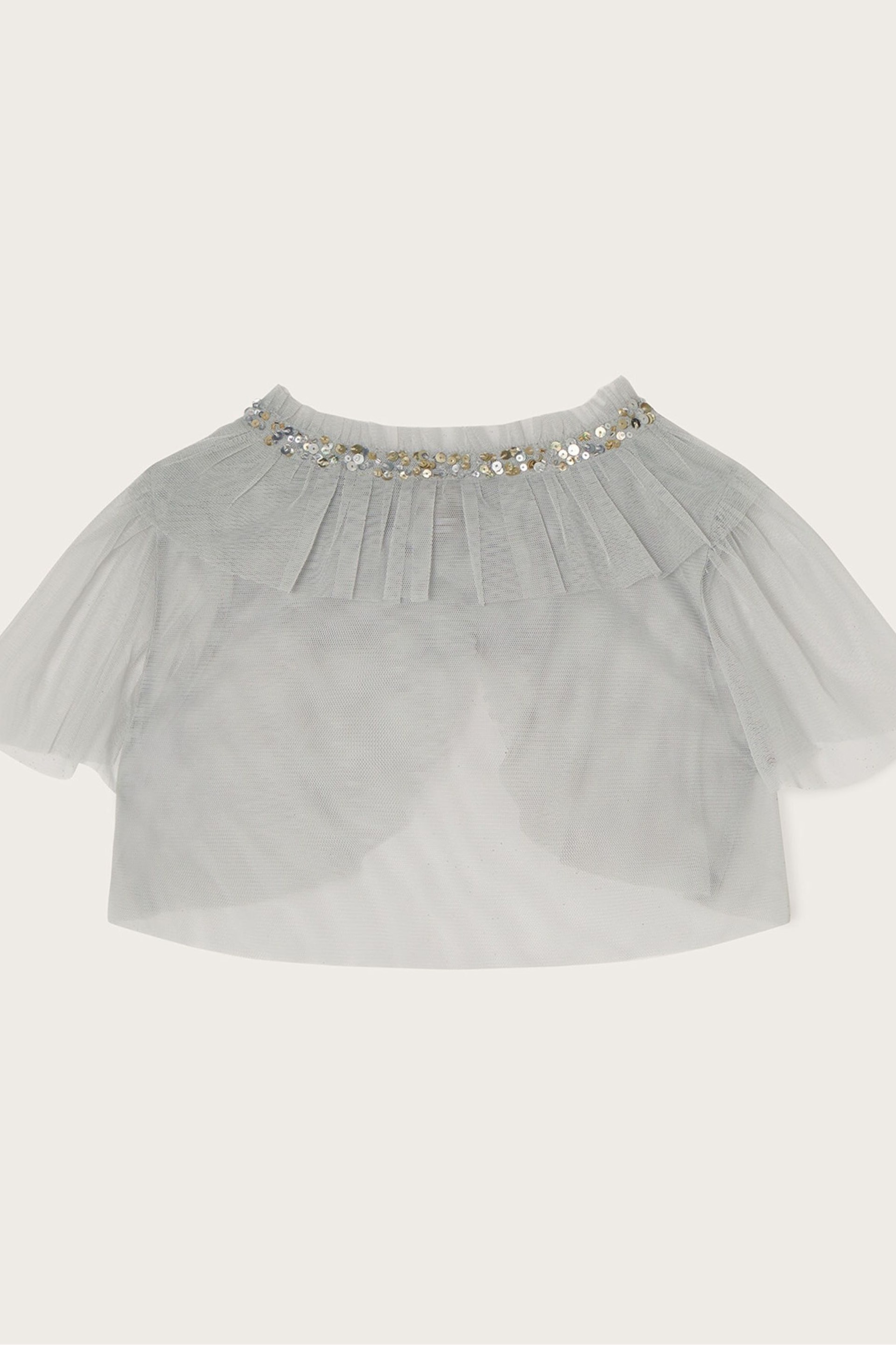 Monsoon Grey Land of Wonder Short Tulle Cape Jacket - Image 2 of 3