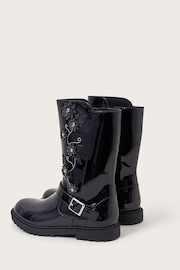 Monsoon Black Flower Detail Riding Boots - Image 3 of 3