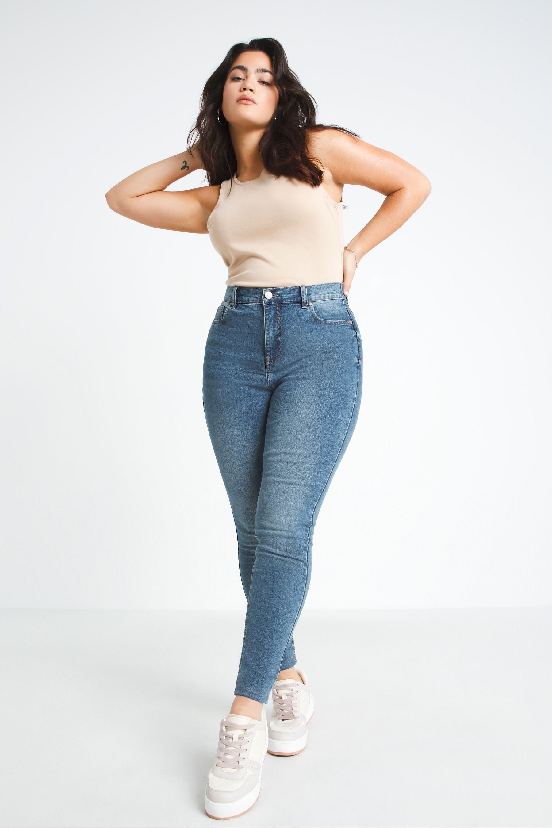 Buy Simply Be Mid Blue 24 7 Skinny Jeans from Next Luxembourg