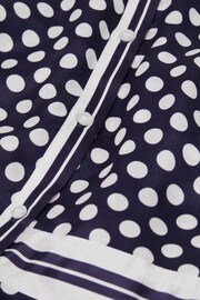 Reiss Navy Print Alex Senior Polka Dot Long Sleeve Dress - Image 6 of 6