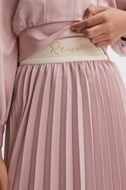Reiss Pink Ezra Junior Pleated Elasticated Skirt - Image 4 of 6