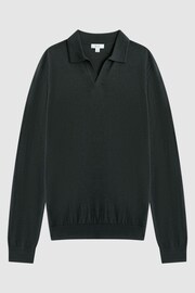 Reiss Forest Milburn Merino Wool Open Collar Polo Shirt - Image 2 of 5