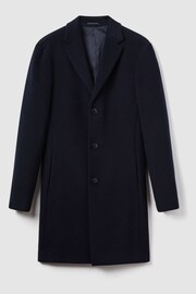 Reiss Navy Gable Wool Blend Single Breasted Epsom Overcoat - Image 2 of 6