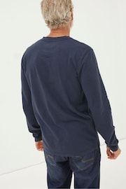 FatFace Blue Woodside Slub Henley T-Shirt - Image 2 of 4