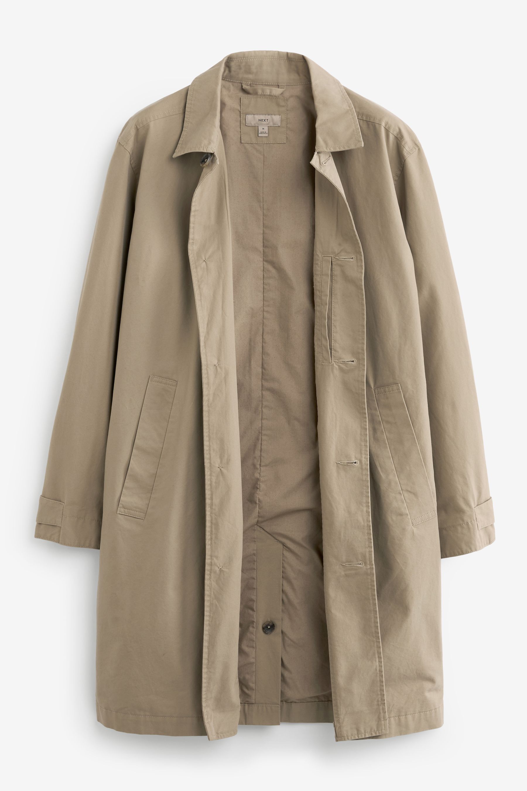 Buy Neutral Mid Length Button Trench Coat from Next Luxembourg