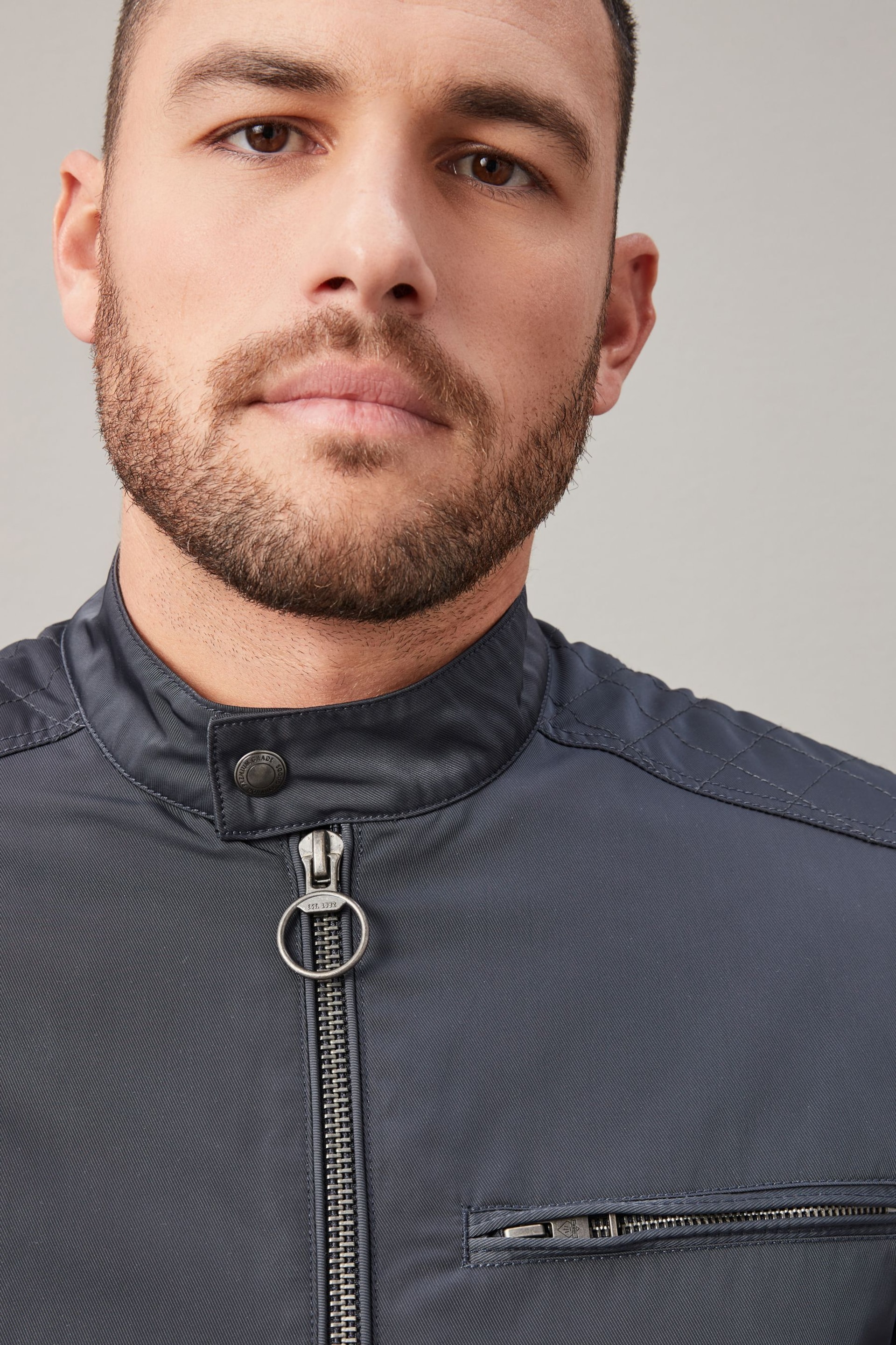 Blue Shower Resistant Racer Jacket - Image 6 of 17