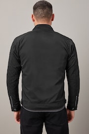Black Shower Resistant Biker Jacket - Image 2 of 12