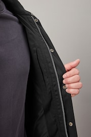 Black Shower Resistant Biker Jacket - Image 6 of 12